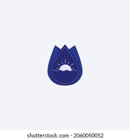more modern flower and water logo