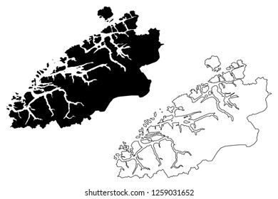 More og Romsdal (Administrative divisions of Norway, Kingdom of Norway) map vector illustration, scribble sketch More and Romsdal fylke map