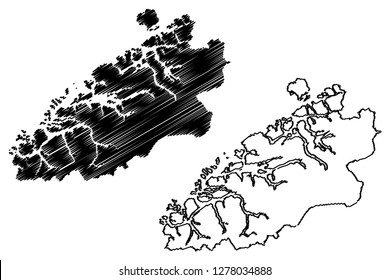 More og Romsdal (Administrative divisions of Norway, Kingdom of Norway) map vector illustration, scribble sketch More and Romsdal fylke map