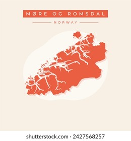 More og Romsdal (Administrative divisions of Norway, Kingdom of Norway) map vector illustration, scribble sketch More and Romsdal fylke map