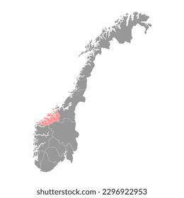 More og Romsdal county map, administrative region of Norway. Vector illustration.