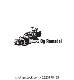 More Og Romsdal map and black lettering design on white background