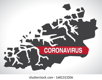 More og Romsdal NORWAY county map with Coronavirus warning illustration