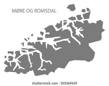 More og Romsdal Norway Map grey