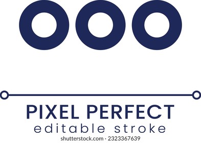 More options button pixel perfect linear ui icon. Interaction. Website circle elements. GUI, UX design. Outline isolated user interface element for app and web. Editable stroke. Poppins font used