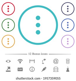 More options flat color icons in circle shape outlines. 12 bonus icons included.