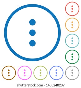 More options flat color vector icons with shadows in round outlines on white background