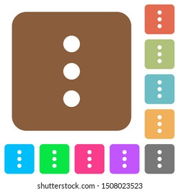 More options flat icons on rounded square vivid color backgrounds.