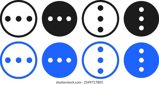 More, Options icon set. Option icon design. Menu Dots sign. 
