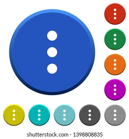 More options round color beveled buttons with smooth surfaces and flat white icons