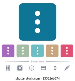 More options white flat icons on color rounded square backgrounds. 6 bonus icons included