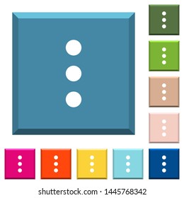 More options white icons on edged square buttons in various trendy colors