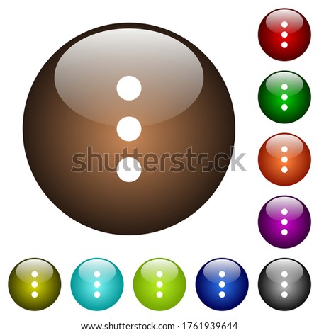 More options white icons on round glass buttons in multiple colors