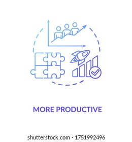 More productive blue gradient concept icon. Multi ethnic group in company. Business strategy efficiency. Multi cultural team idea thin line illustration. Vector isolated outline RGB color drawing