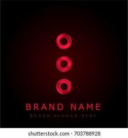 More red chromium metallic logo