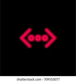 More red glowing neon ui ux icon. Glowing sign logo vector