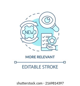 More relevant turquoise concept icon. Implement new strategy. Benefit of adaptability abstract idea thin line illustration. Isolated outline drawing. Editable stroke. Arial, Myriad Pro-Bold fonts used