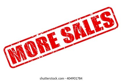 MORE SALES red stamp text on white