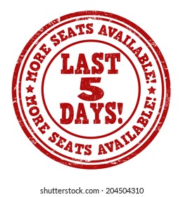More seats available grunge rubber stamp on white, vector illustration