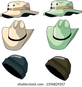 More simple vector hats or caps for men