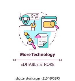 More technology concept icon. Software to study and teach. Education trend abstract idea thin line illustration. Isolated outline drawing. Editable stroke. Arial, Myriad Pro-Bold fonts use