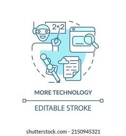 More technology turquoise concept icon. Software to study and teach. Education trend abstract idea thin line illustration. Isolated outline drawing. Editable stroke. Arial, Myriad Pro-Bold fonts use