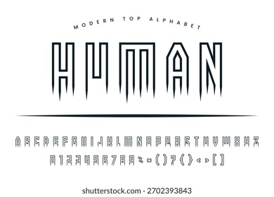 More than human stylish Font and Alphabet abcd font vector design