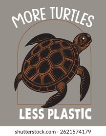 
Mais Tartarugas Menos Design Gráfico Vetor Ilustração Plástica