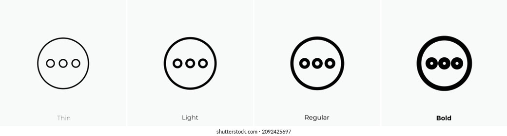 more two icon. Thin, Light Regular And Bold style design isolated on white background