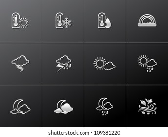 More weather icon series in metallic style