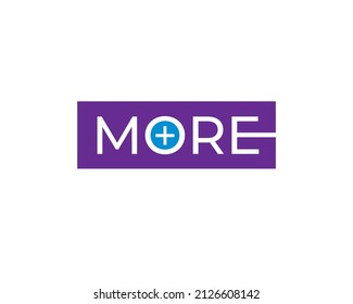 more wordmark logo template with plus sign as letter o	