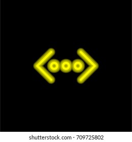 More yellow glowing neon ui ux icon. Glowing sign logo vector