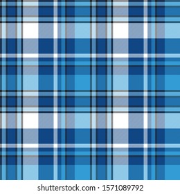 Moredn design blue plaid seamless pattern. Vector illustration.