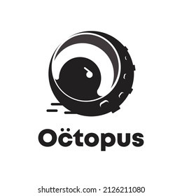 moredn simple tentacle octopus round logo