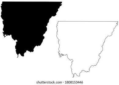 Morehouse Parish, Louisiana (U.S. county, United States of America) map vector illustration, scribble sketch map