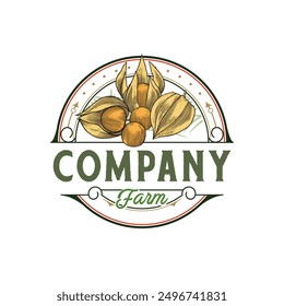 Morel berry fruit illustration logo with vintage look