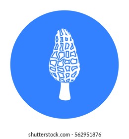 Morel icon in black style isolated on white background. Mushroom symbol stock vector illustration.
