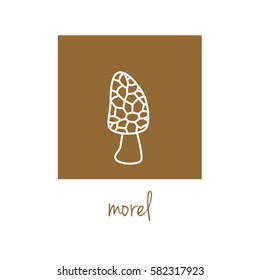 morel icon on brown square