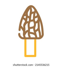 Morel Pilz-Farbsymbol Vektorgrafik. Morel Pilzzeichen. einzelne Symbolillustration