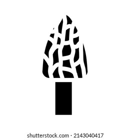 Morel Pilz-Glyphe Symbol Vektorgrafik. Morel Pilzzeichen. isoliertes Kontursymbol