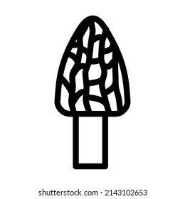 Morel Pilz Linie Symbol Vektorgrafik. Morel Pilzzeichen. isoliertes Kontursymbol