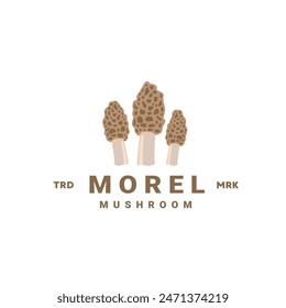 Morel mushroom logo illustration suitable for vegetable shops and gardens	