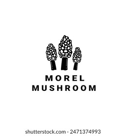 Morel mushroom logo illustration suitable for vegetable shops and gardens	
