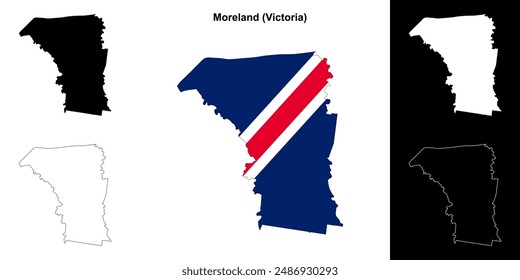 Moreland (Victoria) outline map set