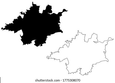 Morelia City (United Mexican States, Mexico, Michoacan State) map vector illustration, scribble sketch City of Valladolid map