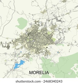 Morelia, Mexico map poster art