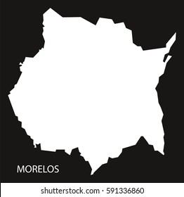 Morelos Mexico Map black inverted silhouette