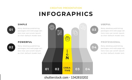 Moren minimalistic yellow and black business infographic diagram chart presentation design. Editable annual report corporate presentation Power Point, PPT template. Simple webpage design