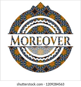 Moreover arabic badge background. Arabesque decoration.