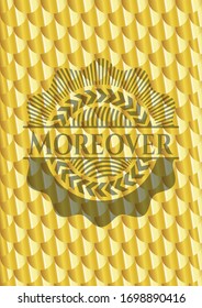 Moreover golden emblem. Scales pattern. Vector Illustration. Detailed.